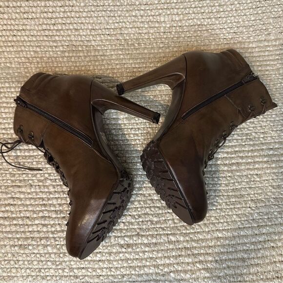 NWT Evado high heel leather lace up boots sz 39 - Picture 8 of 13